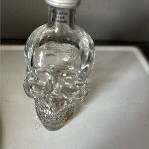 Glass skull bottle,Estée Lauder bag